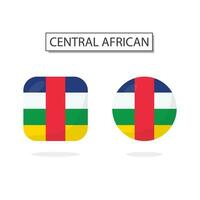 bandeira do central africano 2 formas ícone 3d desenho animado estilo. vetor