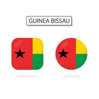 bandeira do Guiné bissau 2 formas ícone 3d desenho animado estilo. vetor