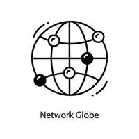 rede globo rabisco ícone Projeto ilustração. trabalho em rede símbolo em branco fundo eps 10 Arquivo vetor