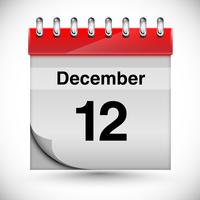 Calendário para dezembro, vetor