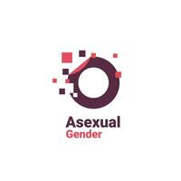 placa para assexual, pixel gênero imagem logotipo ícone isolado em branco fundo vetor