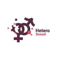 placa para heterossexual, pixel gênero imagem logotipo ícone isolado em branco fundo vetor