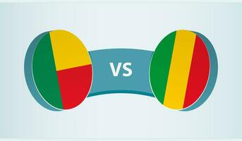 benin versus Mali, equipe Esportes concorrência conceito. vetor