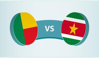 benin versus suriname, equipe Esportes concorrência conceito. vetor