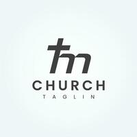 moderno carta m Igreja logotipo Projeto vetor imagem