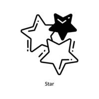 Estrela rabisco ícone Projeto ilustração. espaço símbolo em branco fundo eps 10 Arquivo vetor