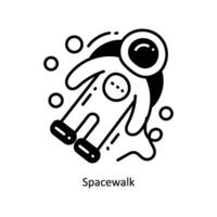 caminhada espacial rabisco ícone Projeto ilustração. espaço símbolo em branco fundo eps 10 Arquivo vetor