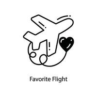 favorito voar rabisco ícone Projeto ilustração. viagem símbolo em branco fundo eps 10 Arquivo vetor