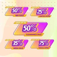 venda de ofertas especiais e banner gradiente de desconto vetor