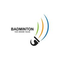 badminton logo vector icon ilustração design