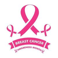 projeto do mês de conscientização do câncer de mama. fita rosa do câncer de mama. vetor