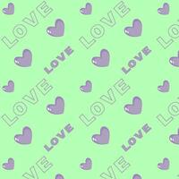 salada verde hortelã desatado padronizar roxa corações inscrição amor em para impressão modelo, bandeira. vetor fundo eps10.