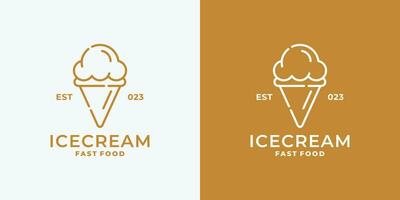 ilustração vetorial de design de logotipo de sorvete vetor
