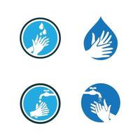 ilustração de imagens de logotipo para lavagem de mãos vetor