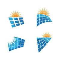 ilustração das imagens do logotipo da energia solar vetor