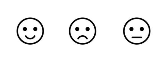 coleção de emoji de feedback simples isolada vetor