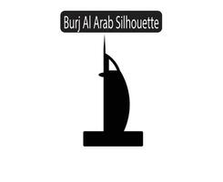 burj al árabe silhueta ícone vetor ilustração
