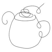 copo com quente beber café ou chá, vetor esboço ilustração, uma linha silhueta isolado em branco fundo. a emoção do amor para uma delicioso bebida, a sentindo-me do desfrutando a aroma