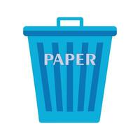 azul reciclar lixo bin para papel. reuso ou reduzir símbolo. plástico reciclar Lixo pode. Lixo pode ícone dentro plano. desperdício reciclando. de Meio Ambiente proteção. vetor ilustração isolado em branco