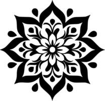 mandala - Preto e branco isolado ícone - vetor ilustração