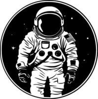 astronauta - Preto e branco isolado ícone - vetor ilustração