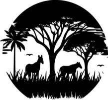 África - Preto e branco isolado ícone - vetor ilustração