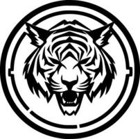 tigre - Preto e branco isolado ícone - vetor ilustração