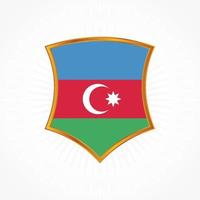 vetor de bandeira do azerbaijão com moldura de escudo