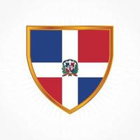 Vetor de bandeira da República Dominicana com moldura de escudo
