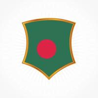 vetor de bandeira de bangladesh com moldura de escudo