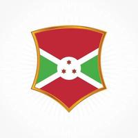 vetor de bandeira de burundi com moldura de escudo