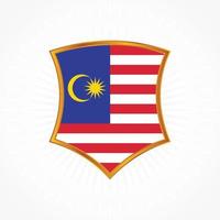 vetor de bandeira da malásia com moldura de escudo