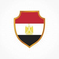 vetor de bandeira do Egito com moldura de escudo
