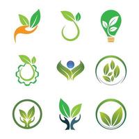 ilustração das imagens do logotipo da ecologia vetor