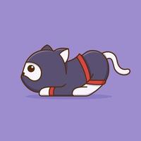 ilustração dos desenhos animados do gato ninja furtivo vetor