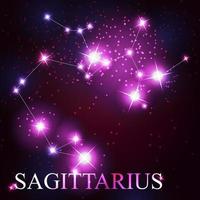 signo sagitário do zodíaco das belas estrelas brilhantes vetor