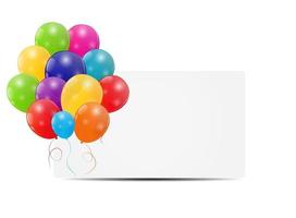 ilustração vetorial de fundo de cartão de balões coloridos vetor