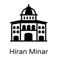 Hiran Minar e edifício vetor