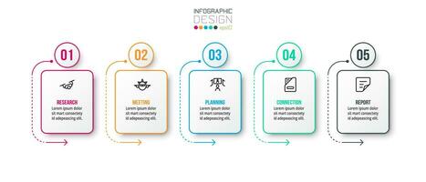 modelo de infográfico de negócios de gráfico de linha do tempo. vetor