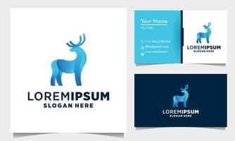 Vetor de design de logotipo geométrico de cor de cervo com modelo de cartão de visita