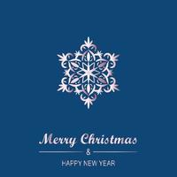 design de cartão de Natal e ano novo com floco de neve vetor