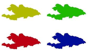 silhueta do mapa do país do Quirguistão na Ásia Central vetor