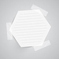 Notas de papel com fita adesiva, vetor