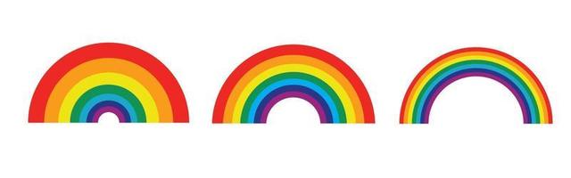 conjunto de ícones coloridos de arco-íris. coleção arco-íris clássico vetor