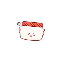salmão sushi personagem ilustração sorriso feliz mascote logotipo crianças brincam vetor