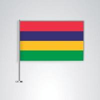 bandeira da maurícia com haste de metal vetor