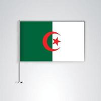 bandeira da argélia com haste de metal vetor