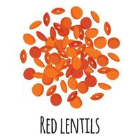 lentilhas vermelhas para design de mercado de fazendeiro de modelo, etiqueta e embalagem. vetor