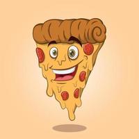 personagem de desenho animado de fatia de pizza vetor