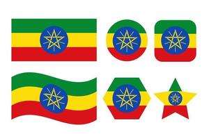 ilustração simples da bandeira da etiópia para o dia da independência ou eleição vetor